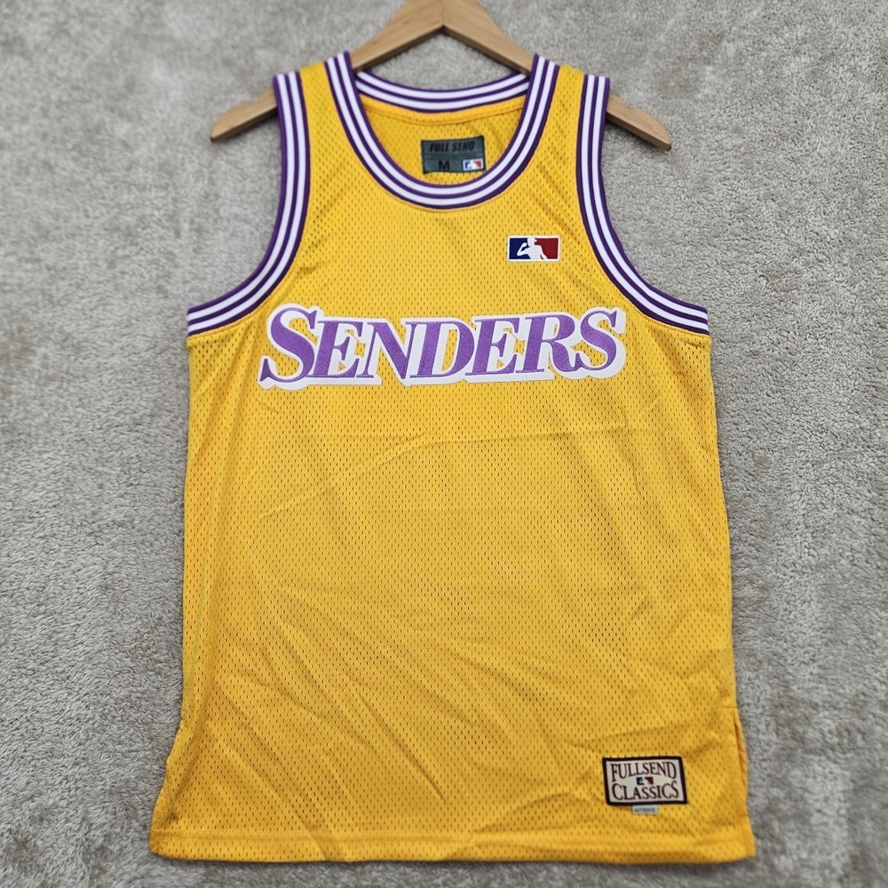 Full Send‎ Jersey Nelk Boys Senders Basketball Yellow Purple Mens Medium NWOT
